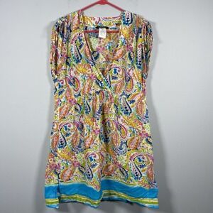 Lauren Ralph Lauren Swim Cover Up Colorful Dress Paisley Beach Resort Women's L